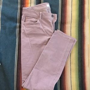 Lavender velvet corduroy skinny pants